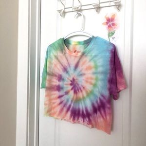 NEVER WORN Homemade Tie Dye Crop Tee